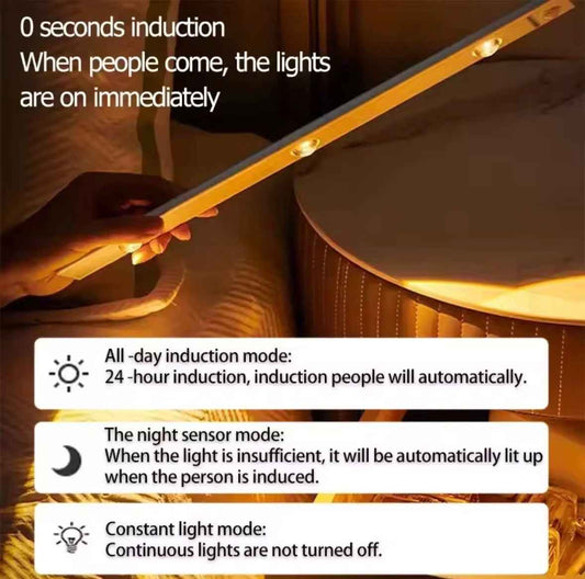 Transform any space with the Motion Sensor LED Light Bar — a premium, ultra-thin wireless lighting solution designed for modern homes. With instant 0-second motion d