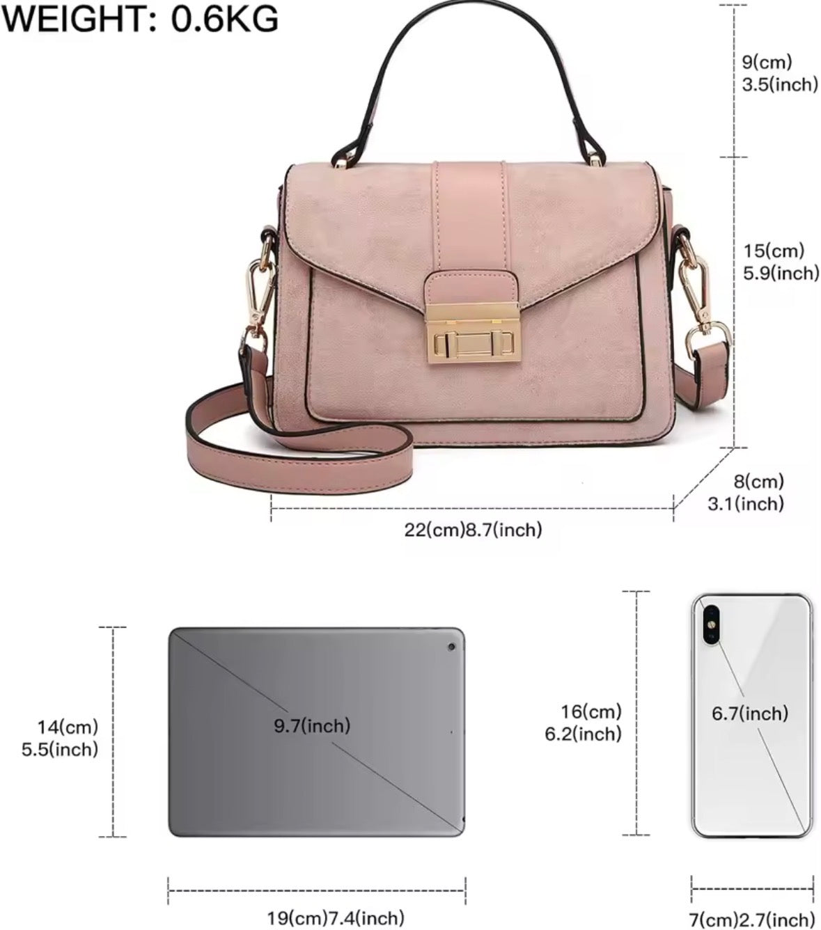 KONO Women's Elegant PVC Faux Leather Handbag