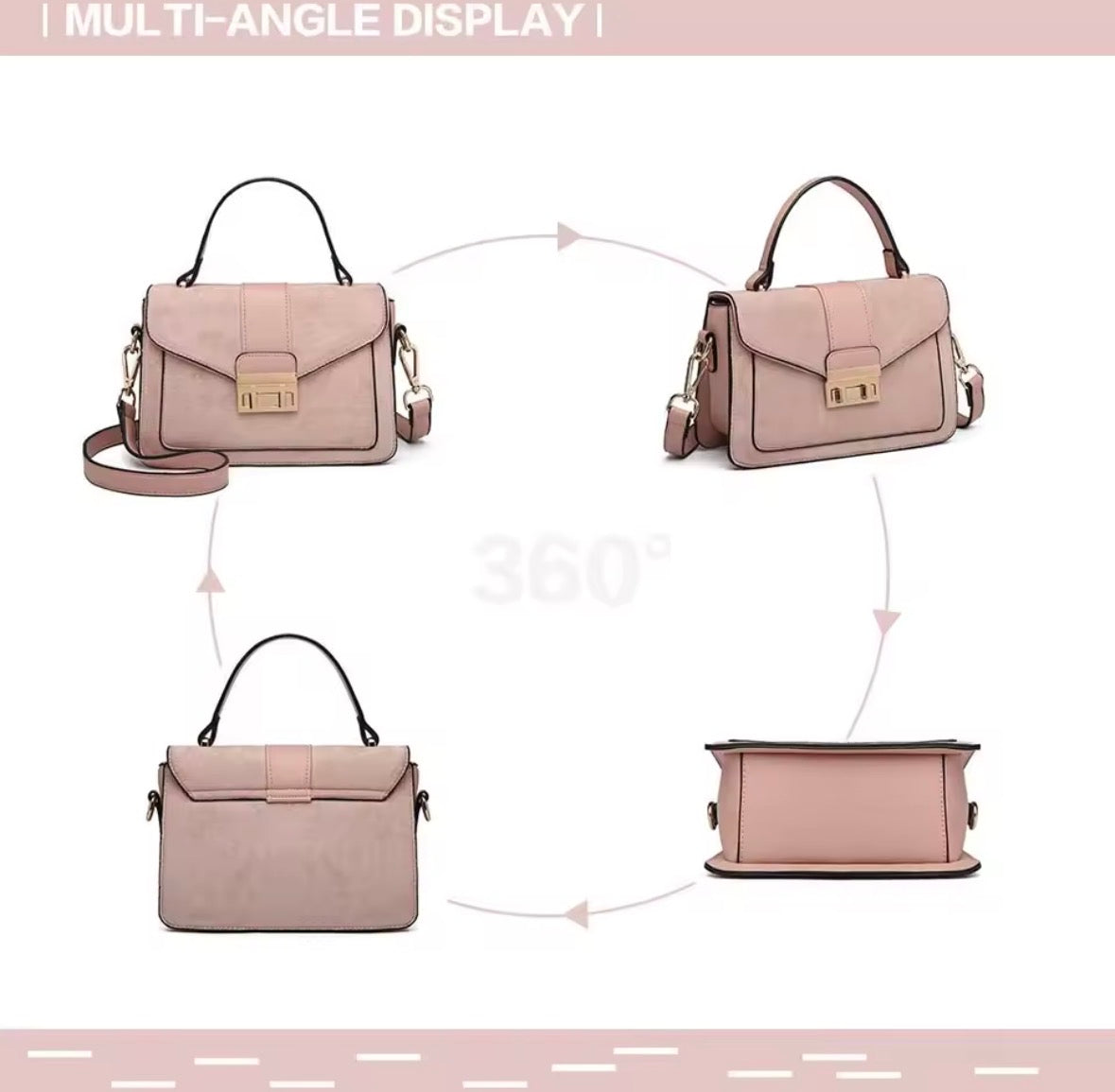 KONO Women's Elegant PVC Faux Leather Handbag