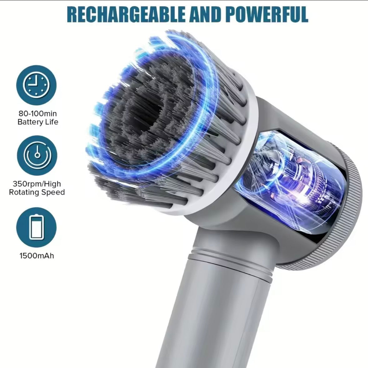 Electric Cleaning Brush 5-in-1 – Rechargeable Spin Scrubber