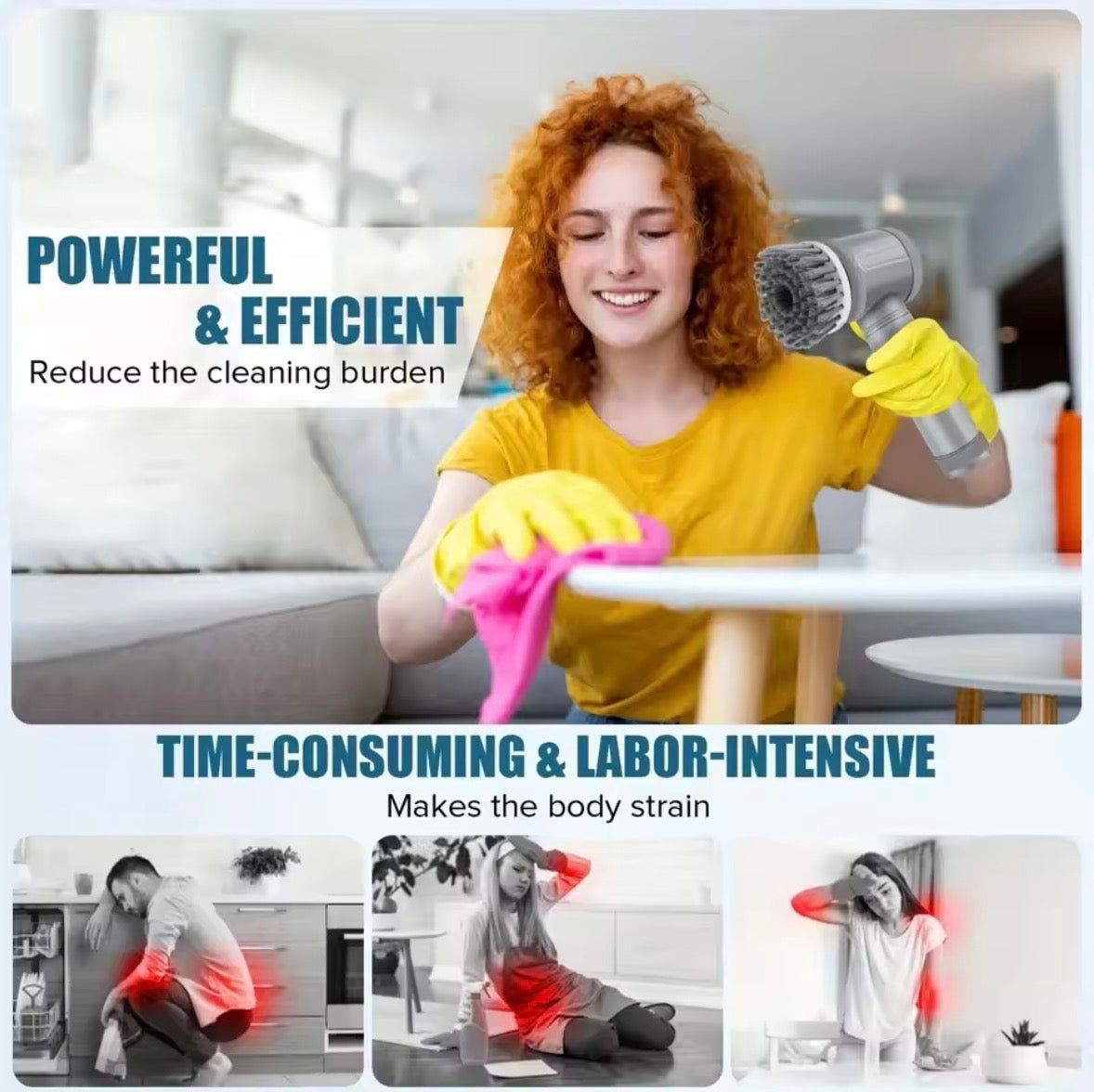 Electric Cleaning Brush 5-in-1 – Rechargeable Spin Scrubber