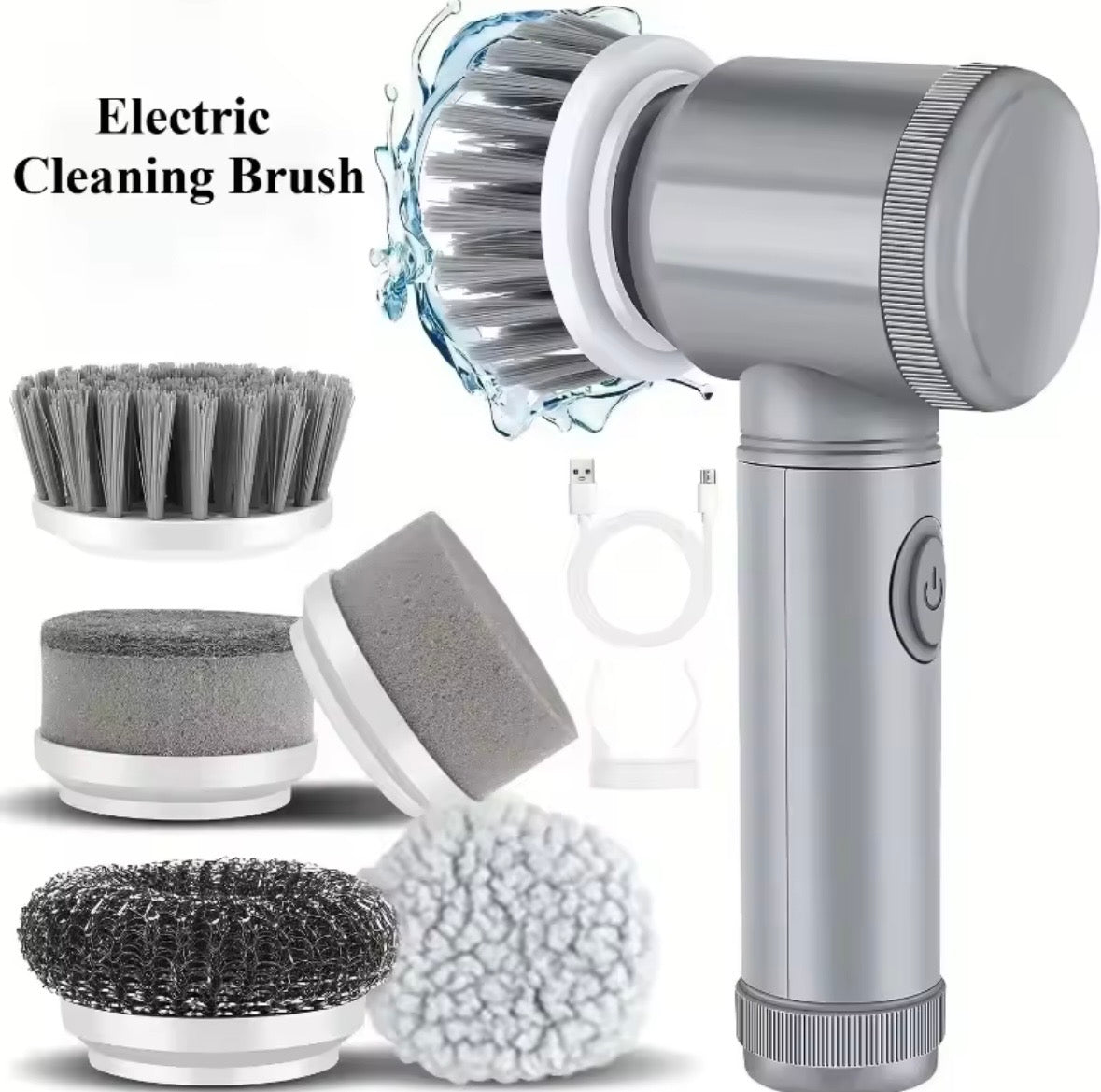 Electric Cleaning Brush 5-in-1 – Rechargeable Spin Scrubber
